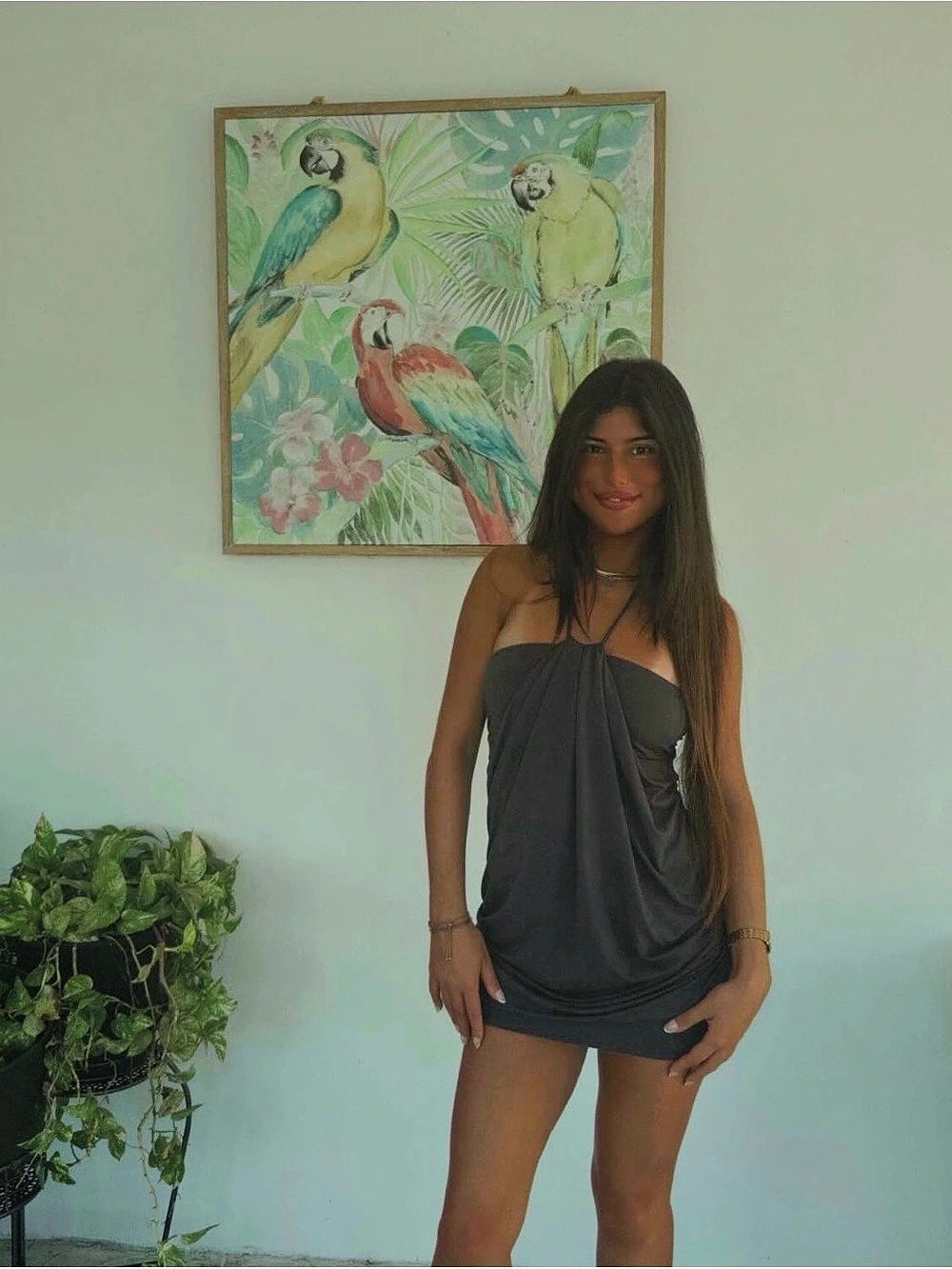 Edikted Black Draped Halter Mini Dress